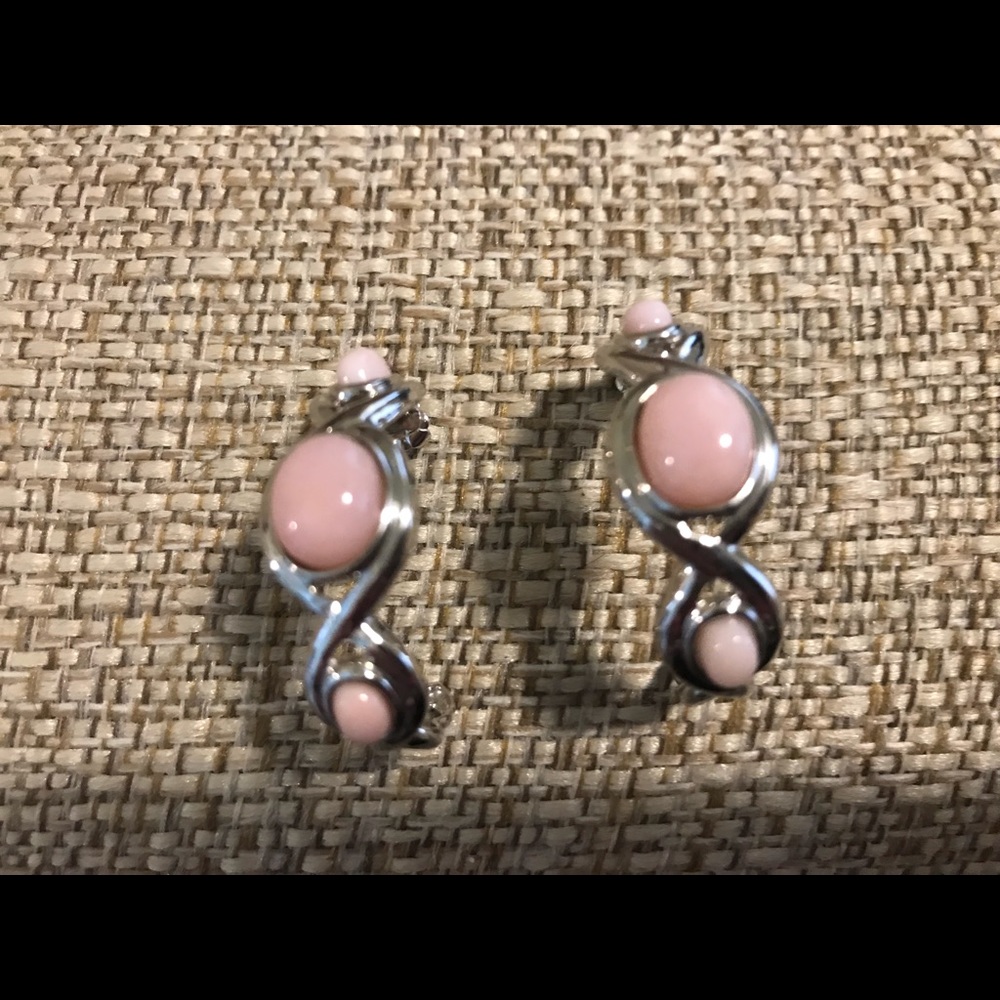 Ross-Simons silver & pink earrings